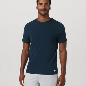 Vuori Men's Strato Tech Tee Performance T-Shirt Navy Blue S/M
